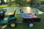 On our couple's retreat at Lilac Springs May 2014- This is how Tim got around the land. Robyn as driver :p